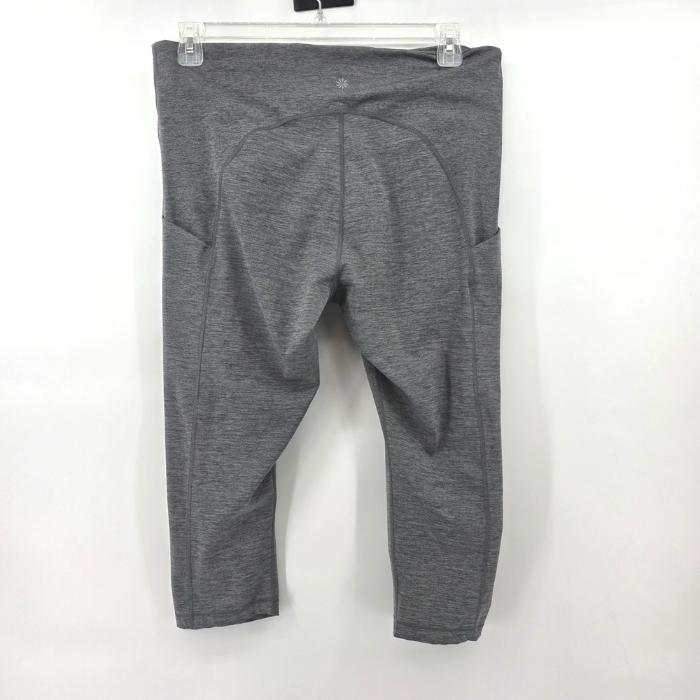Athleta Ultimate Stash Pocket Capri Leggings Gray Heathered XL Workout Yoga 2 - Picture 3 of 8
